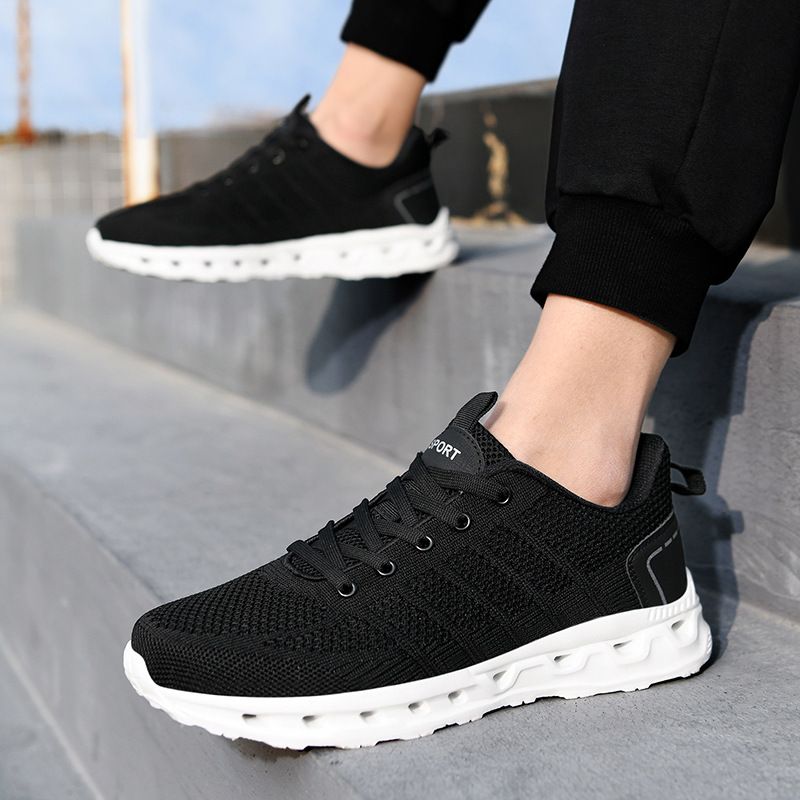 Lightweight large size casual fashion men's shoes 39-48 flyknit mesh breathable non-slip wear sports shoes running shoes