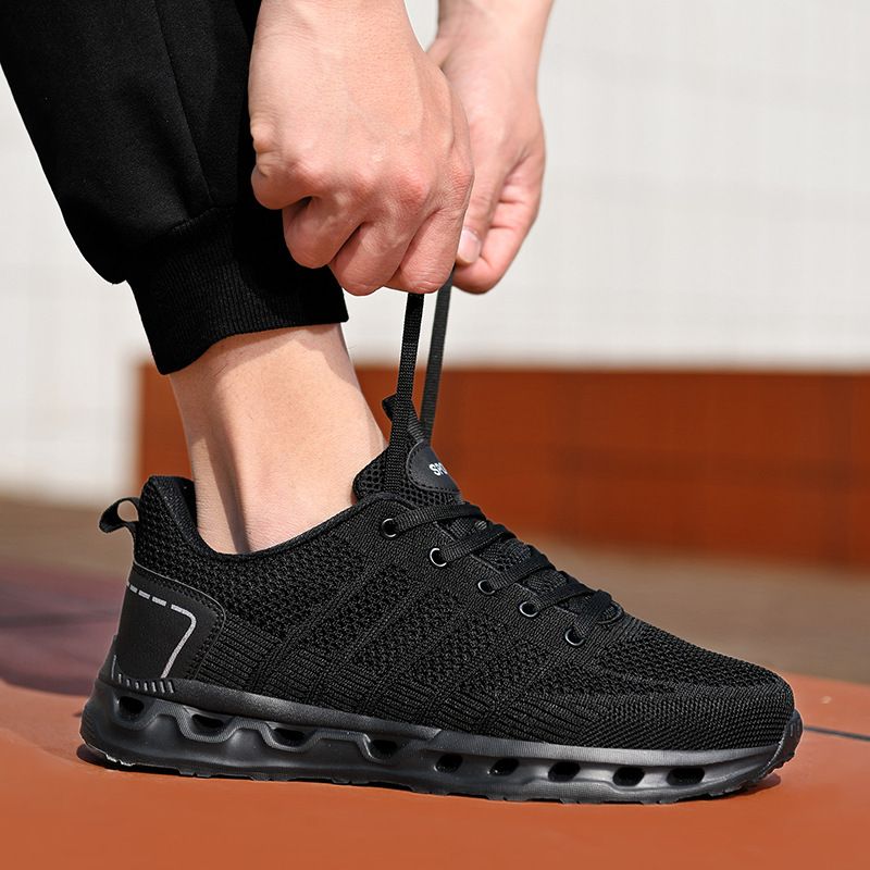 Lightweight large size casual fashion men's shoes 39-48 flyknit mesh breathable non-slip wear sports shoes running shoes