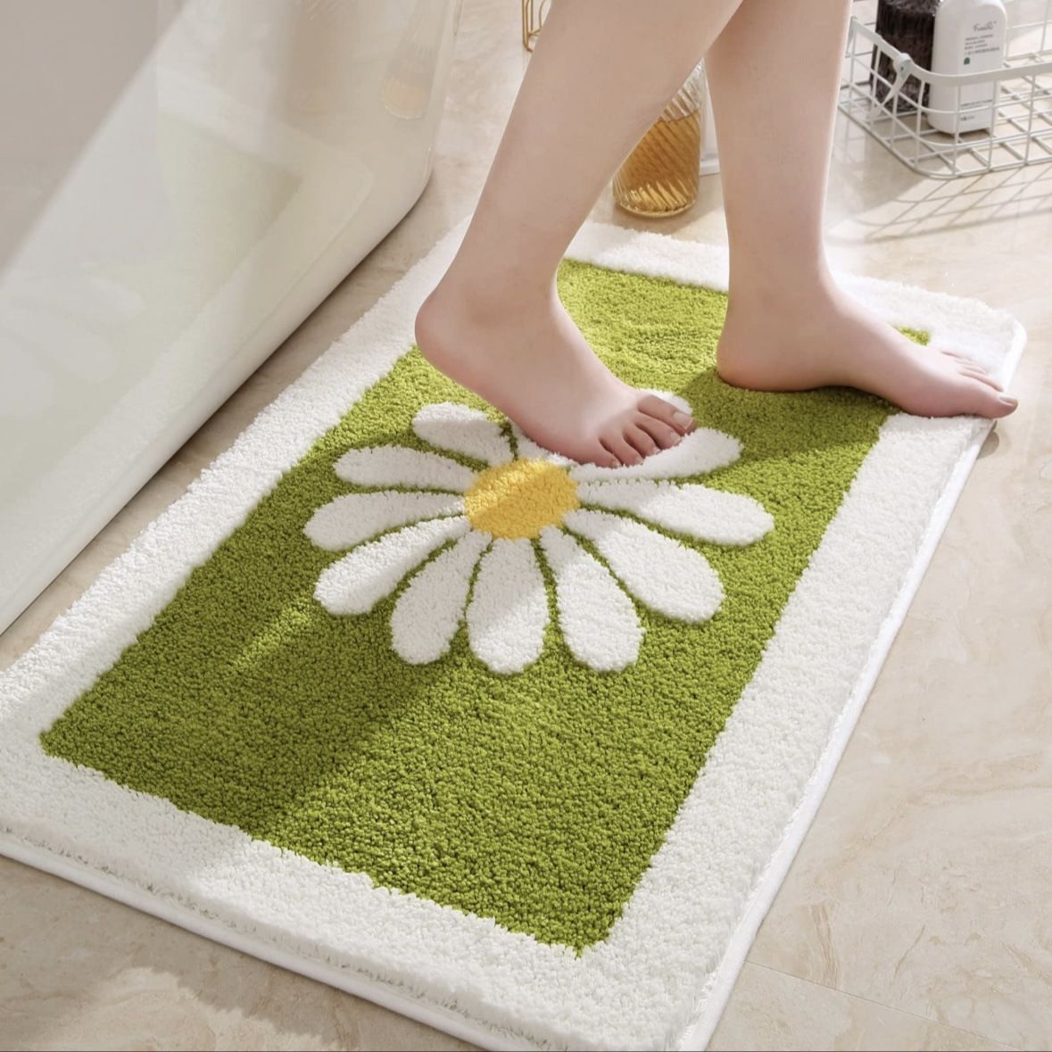 Bathroom floor mats imitation cashmere water-absorbent dirt-resistant foot mats bathroom non-slip mats shower door mats living room carpet