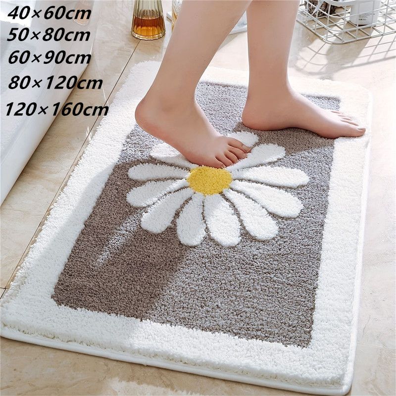 Bathroom floor mats imitation cashmere water-absorbent dirt-resistant foot mats bathroom non-slip mats shower door mats living room carpet