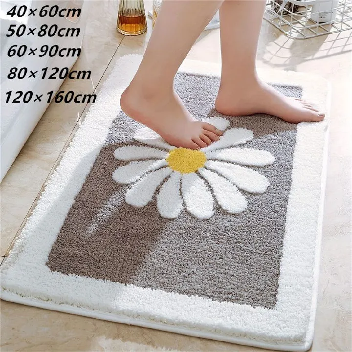 Bathroom floor mats imitation cashmere water-absorbent dirt-resistant foot mats bathroom non-slip mats shower door mats living room carpet