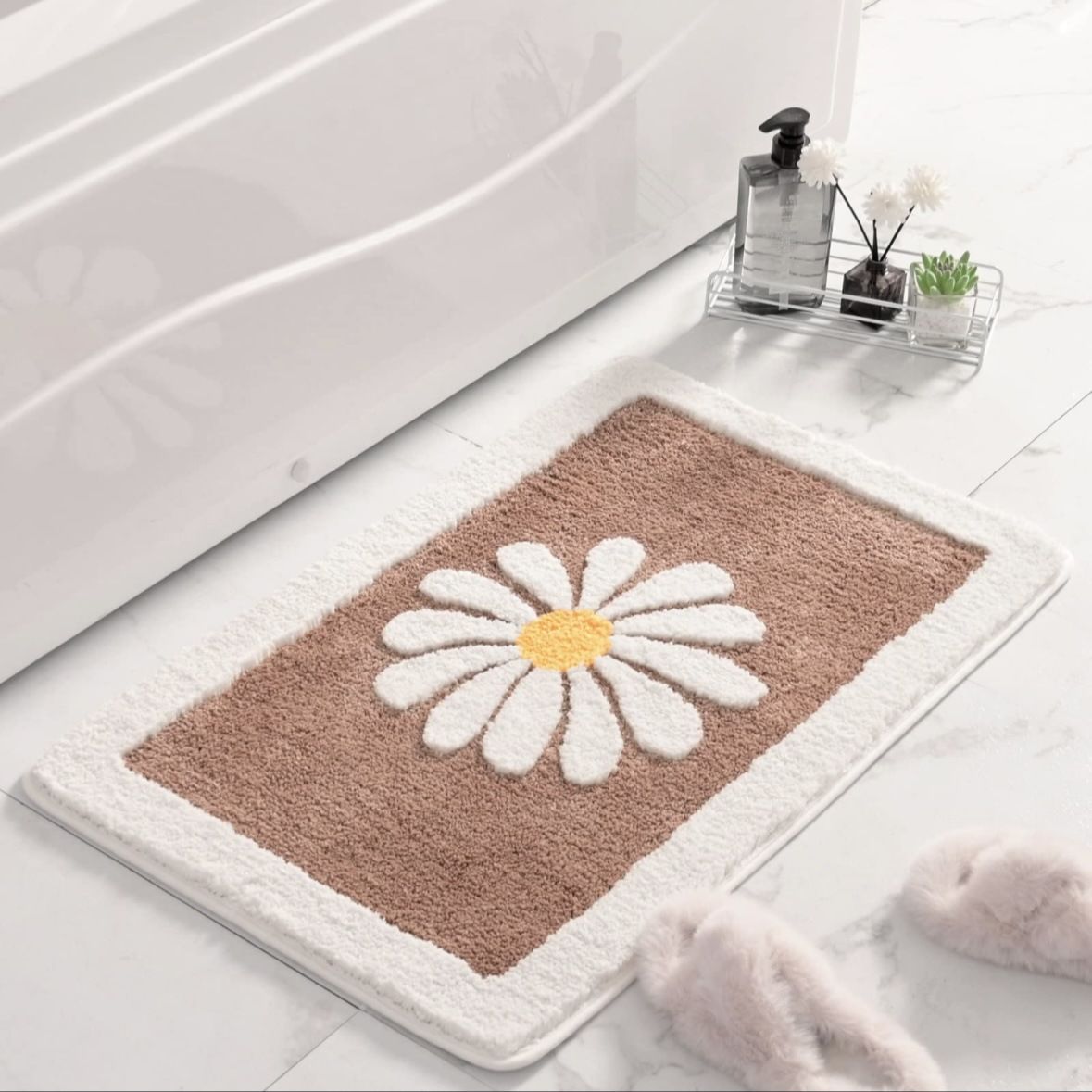 Bathroom floor mats imitation cashmere water-absorbent dirt-resistant foot mats bathroom non-slip mats shower door mats living room carpet