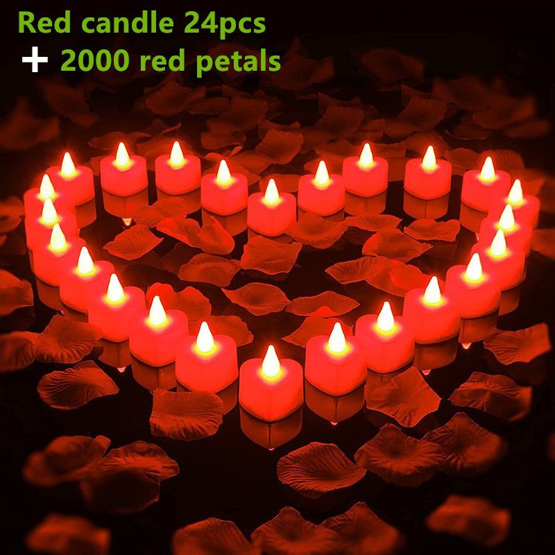 24pcs electronic candle light romantic birthday surprise proposal layout scene love props decoration ambient light