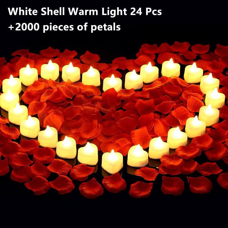 24pcs electronic candle light romantic birthday surprise proposal layout scene love props decoration ambient light