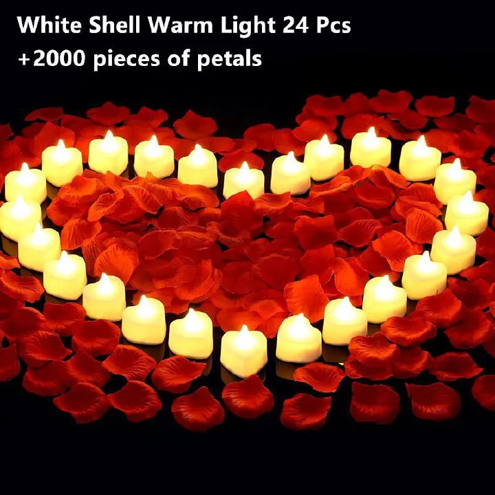 24pcs electronic candle light romantic birthday surprise proposal layout scene love props decoration ambient light