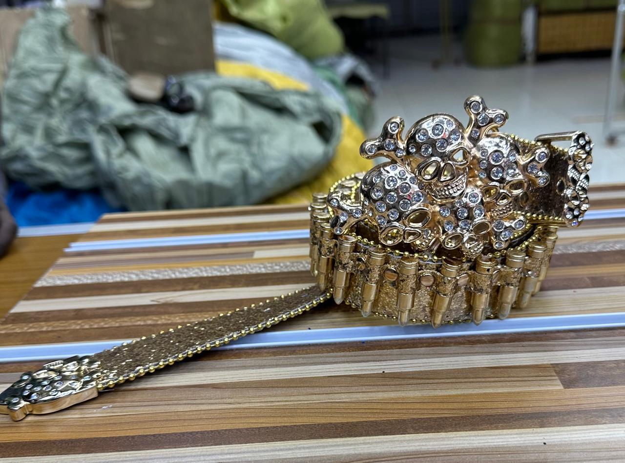 Golden Skull Studded Classic Bling Bling Belt