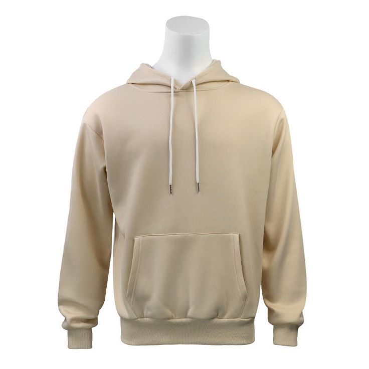 Beige Hoodie with Classic Front Pockets