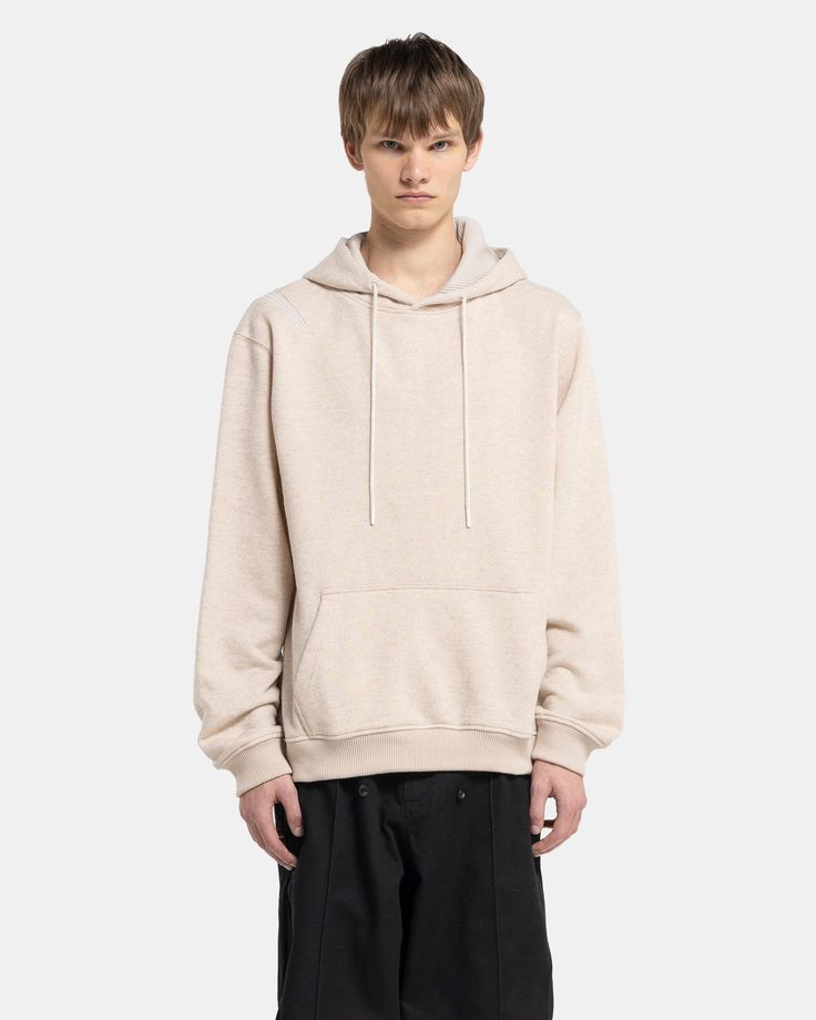 Beige Hoodie with Classic Front Pockets
