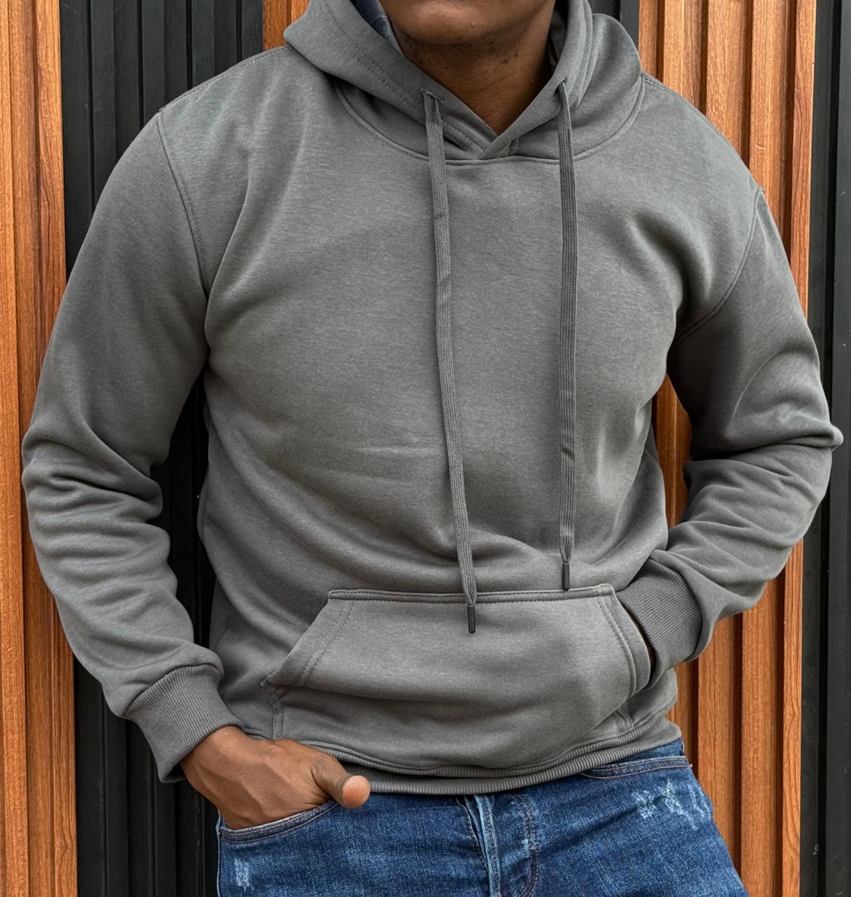Dark Grey Hoodie with Classic Front pockets