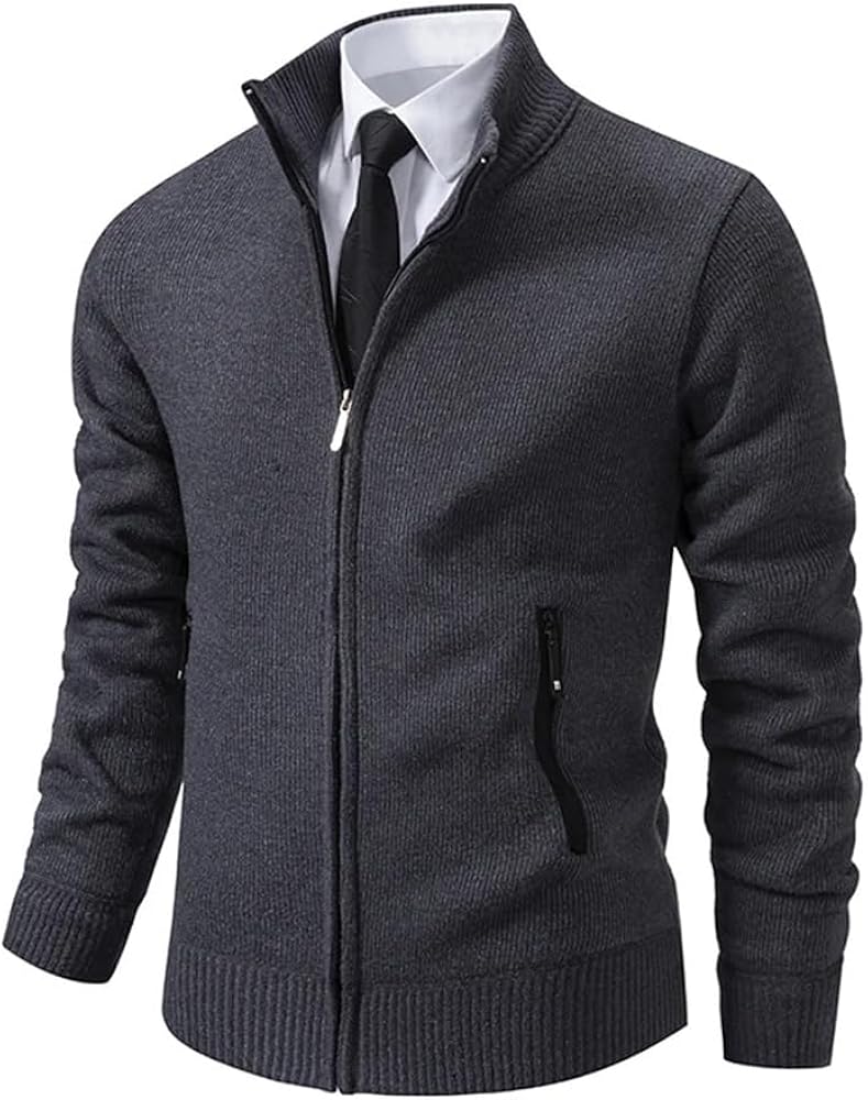 Men's 3-in-1 Formal Set – Black Zip-Up Jacket, White Long Sleeve  Shirt & Black Tie