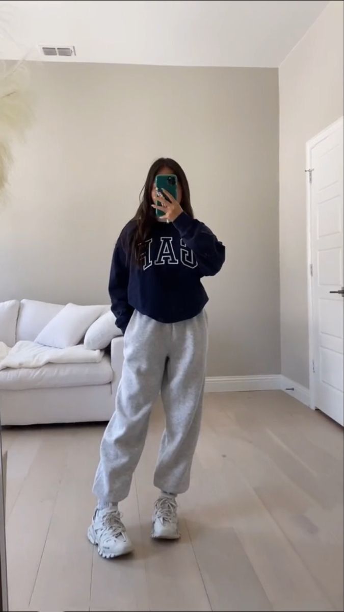 Grey Women's High-Waisted Drawstring Jogger Sweatpants