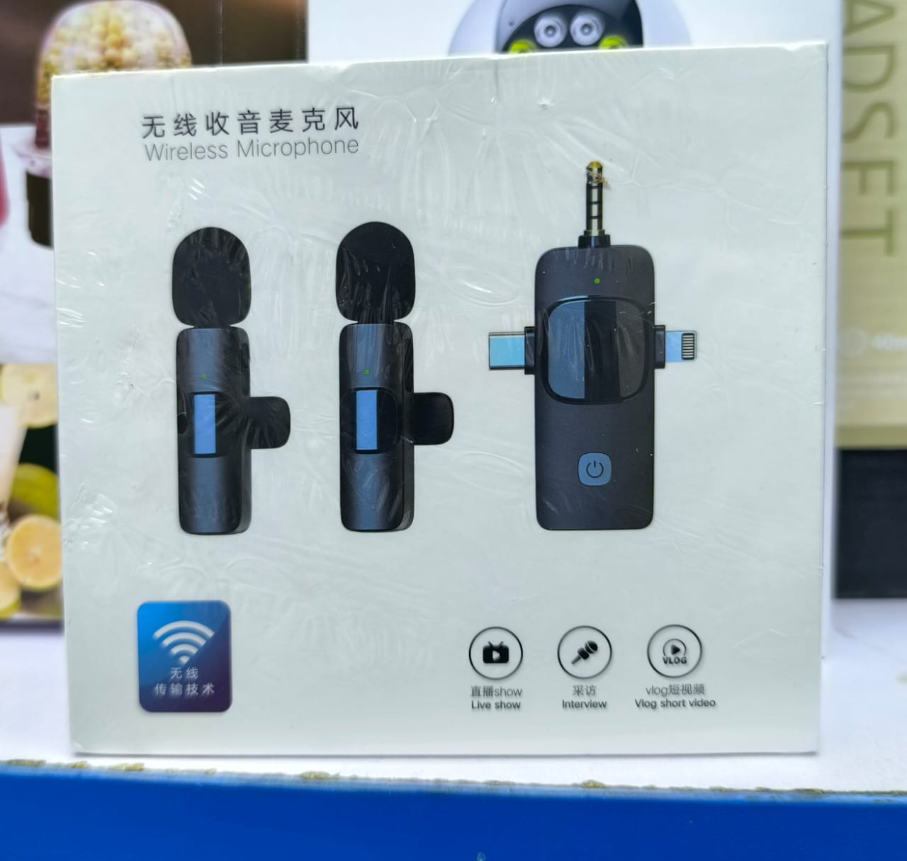 Dual Wireless Microphone Set – 20m accessible reception Plug & Play for Interviews, Vlogging & Live Shows