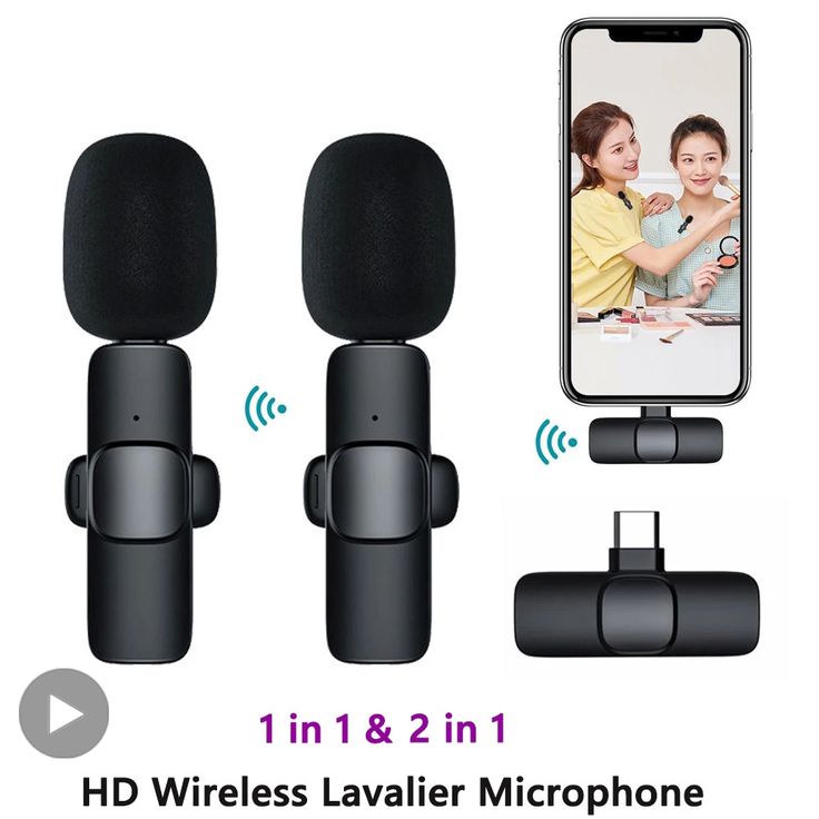 Dual Wireless Microphone Set – 20m accessible reception Plug & Play for Interviews, Vlogging & Live Shows