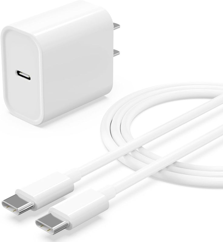 White Fast Charger – 20W USB-C Power Adapter with Cable