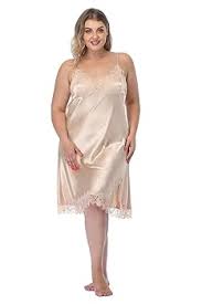 LuxeSilk LaceTrimmed Satin Nightdress Champagne Glow