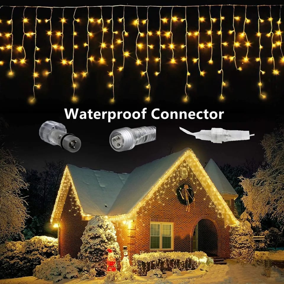 Electric Curtain String Light – 4m x 0.7m – Warm Glow for Indoor & Outdoor Décor