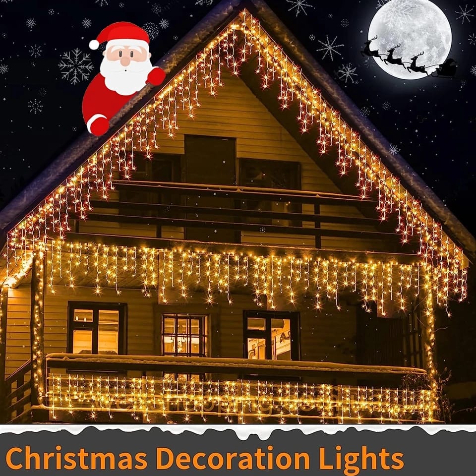 Electric Curtain String Light – 4m x 0.7m – Warm Glow for Indoor & Outdoor Décor
