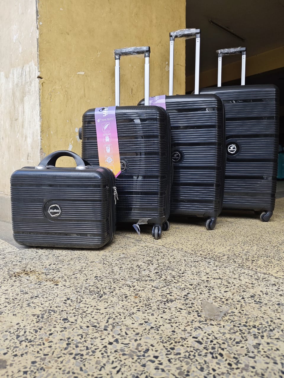 Size 4 Fashion 4 IN 1 UNBREAKBLE LAXURIOUS RUBBER SUITCASE BRIEFCASE TRAVEL BAG