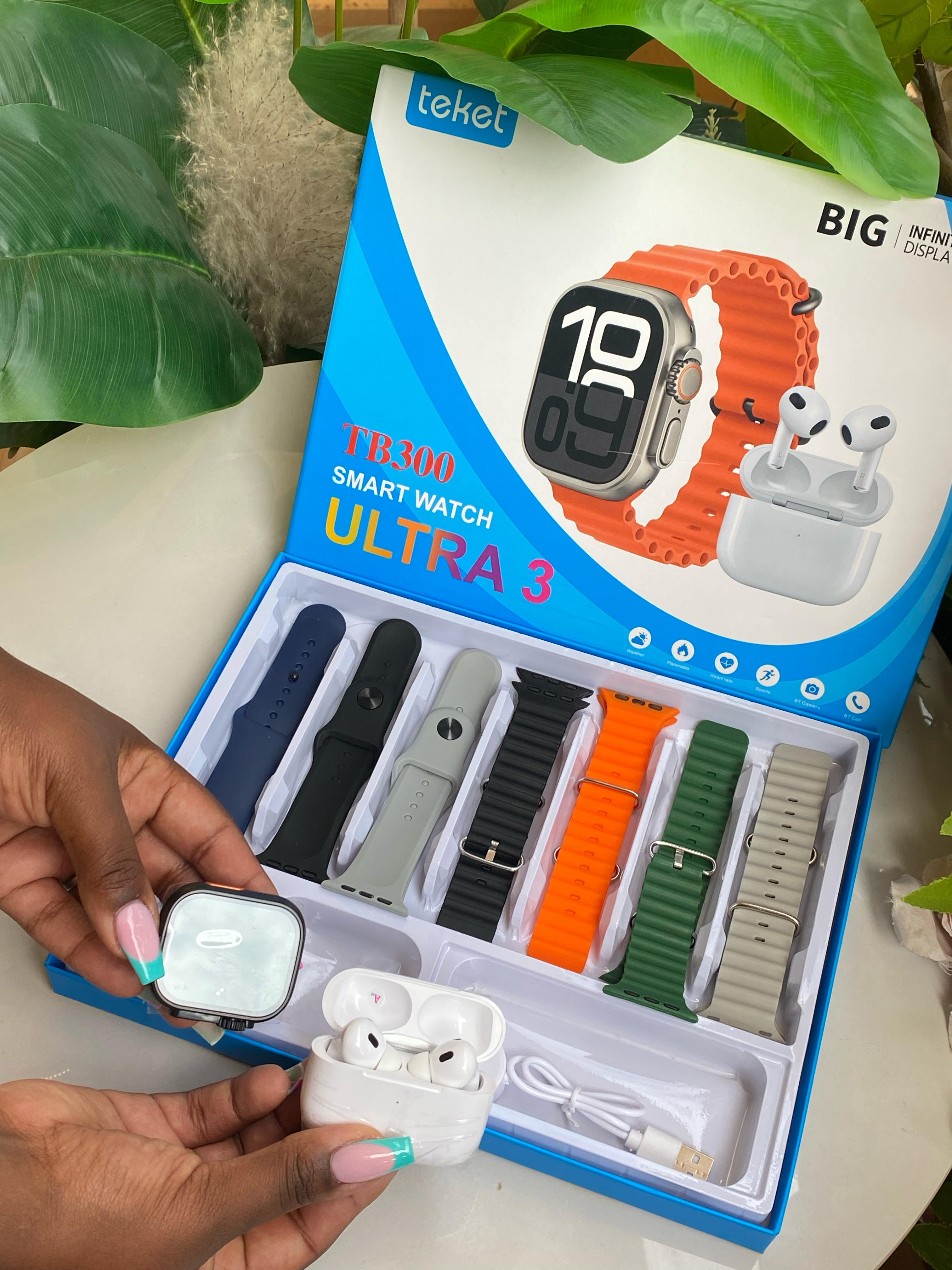 ♨️🔥NEW ARRIVALS🔥♨️

*TB300 SMART WATCH WITH EARBUDS AND 7 STRAPS 



❇️7 interchange straps

❇️High Quality earbuds 



♦️Sleep monitor

♦️Heart Rate/blood oxygen monitor

♦️Weather updates

♦️Multi