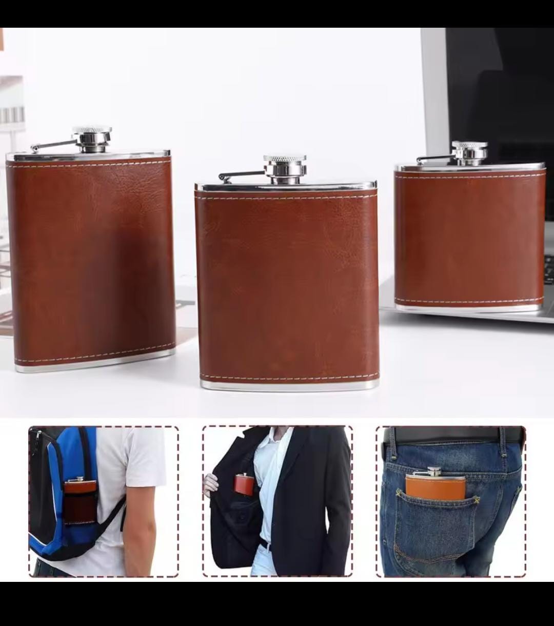 Whiskey flasks fully Restocked 

Size 250 ml 

Price discount 

Nb only whiskey bottle no tot glass 

Colors available as posted .hii husell our super fast wadau🔥🔥