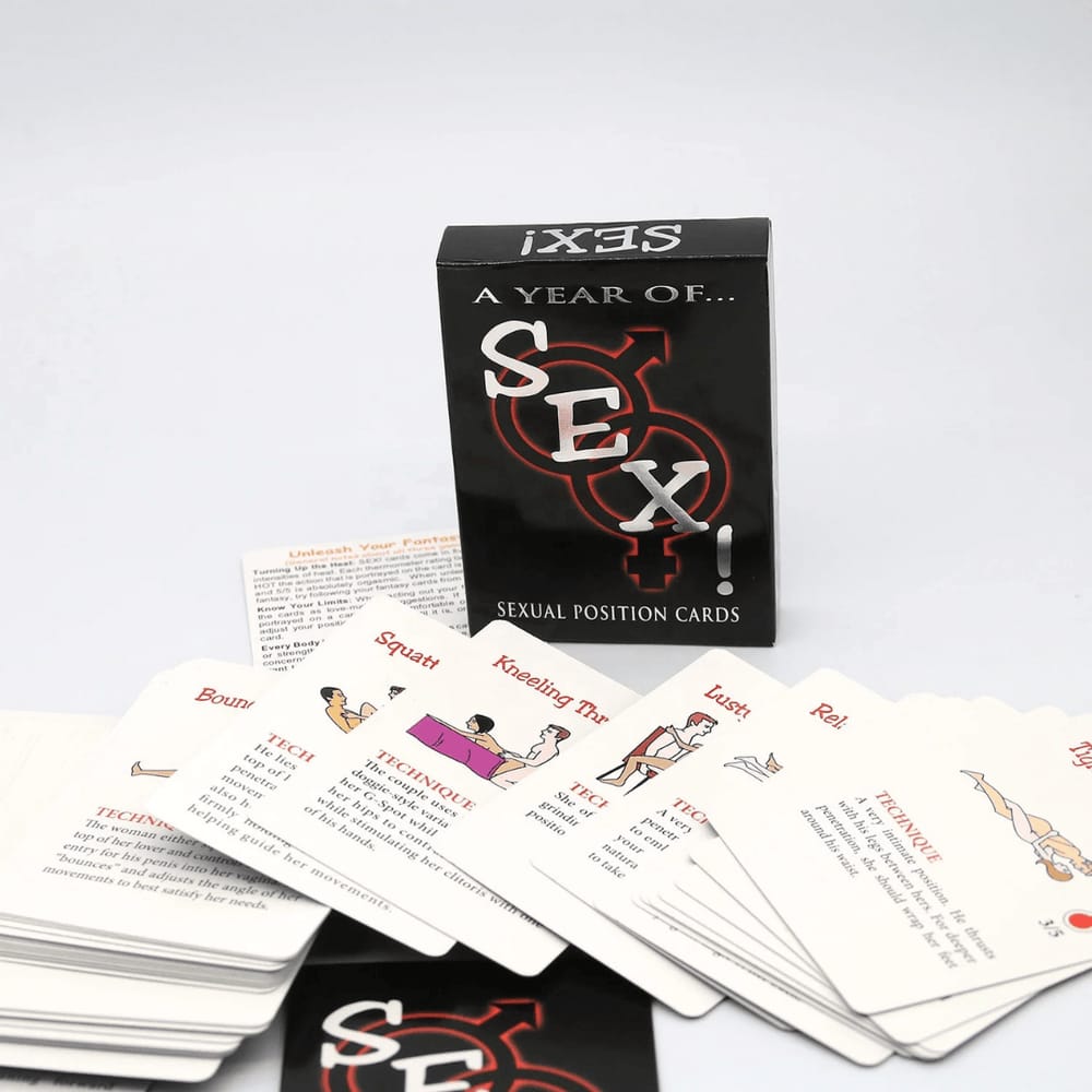 A Year of Sex – The Ultimate Couples’ Fun Pack! 🔥💘

Spice up your love life 365 days a year with this exciting deck of Sexy Position Cards & Bedroom Command Game!
Each card is a thrilling surprise—f