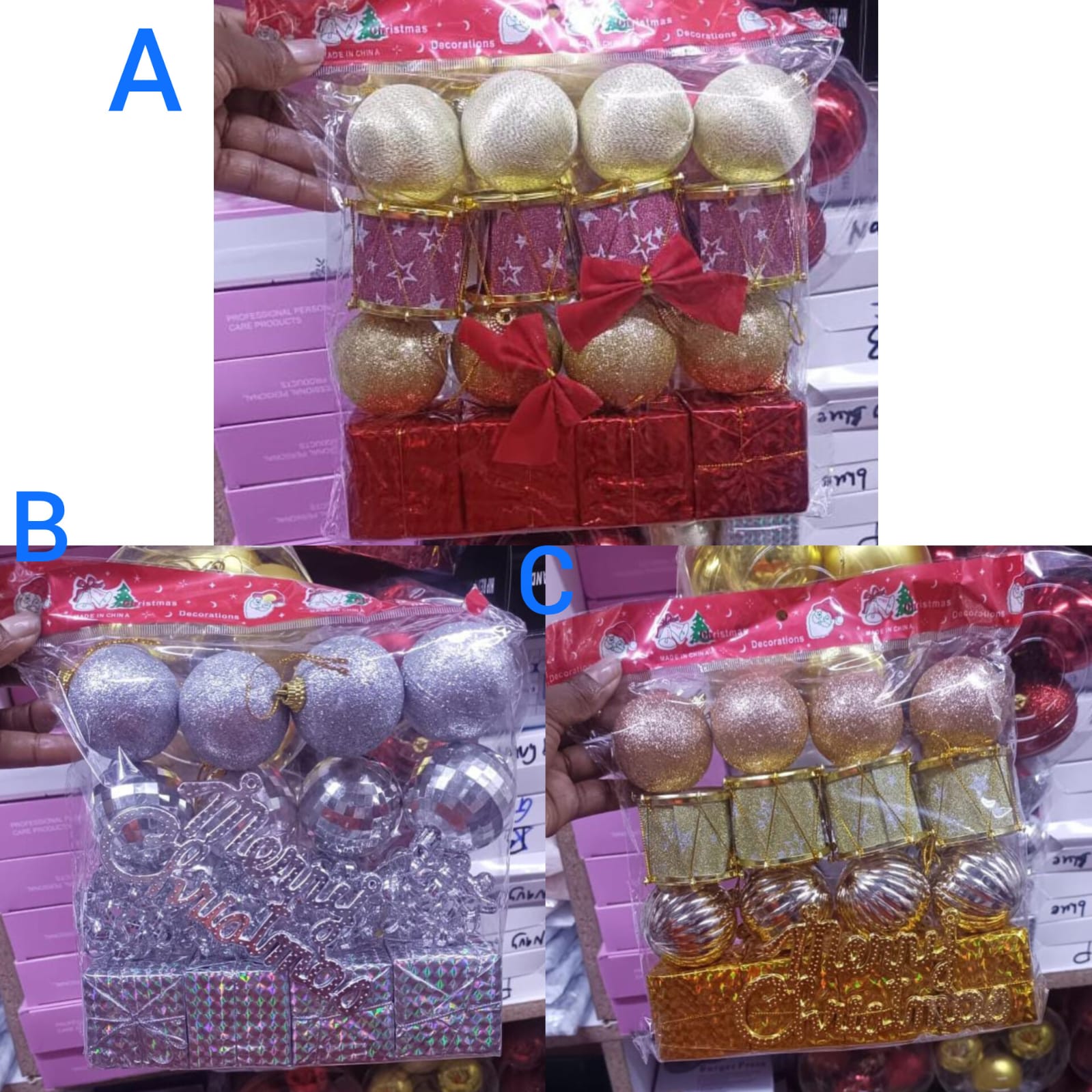 16pcs Christmas Decorations + 1 Merry Christmas Banner

Transform your space into a festive wonderland with this beautiful 17-piece Christmas décor set! Perfect for homes, shops, offices, churches, an