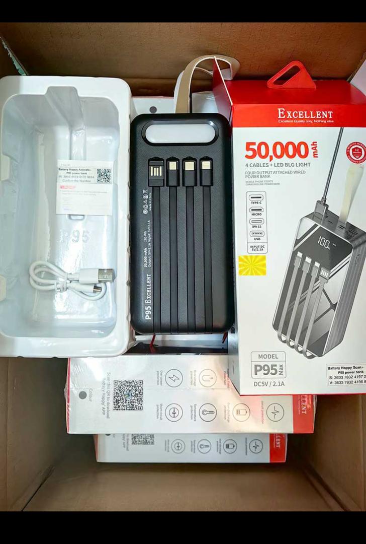 Excellent P95 Max 50,000mah powerbank, high capacity and supports fast charging.