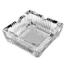 ASH TRAY SQUARE GLASS Premium Quality: This ashtray is made of high-quality materials that ensure durability and longevity. It is resistant to wear and tear, making it perfect for long-term use