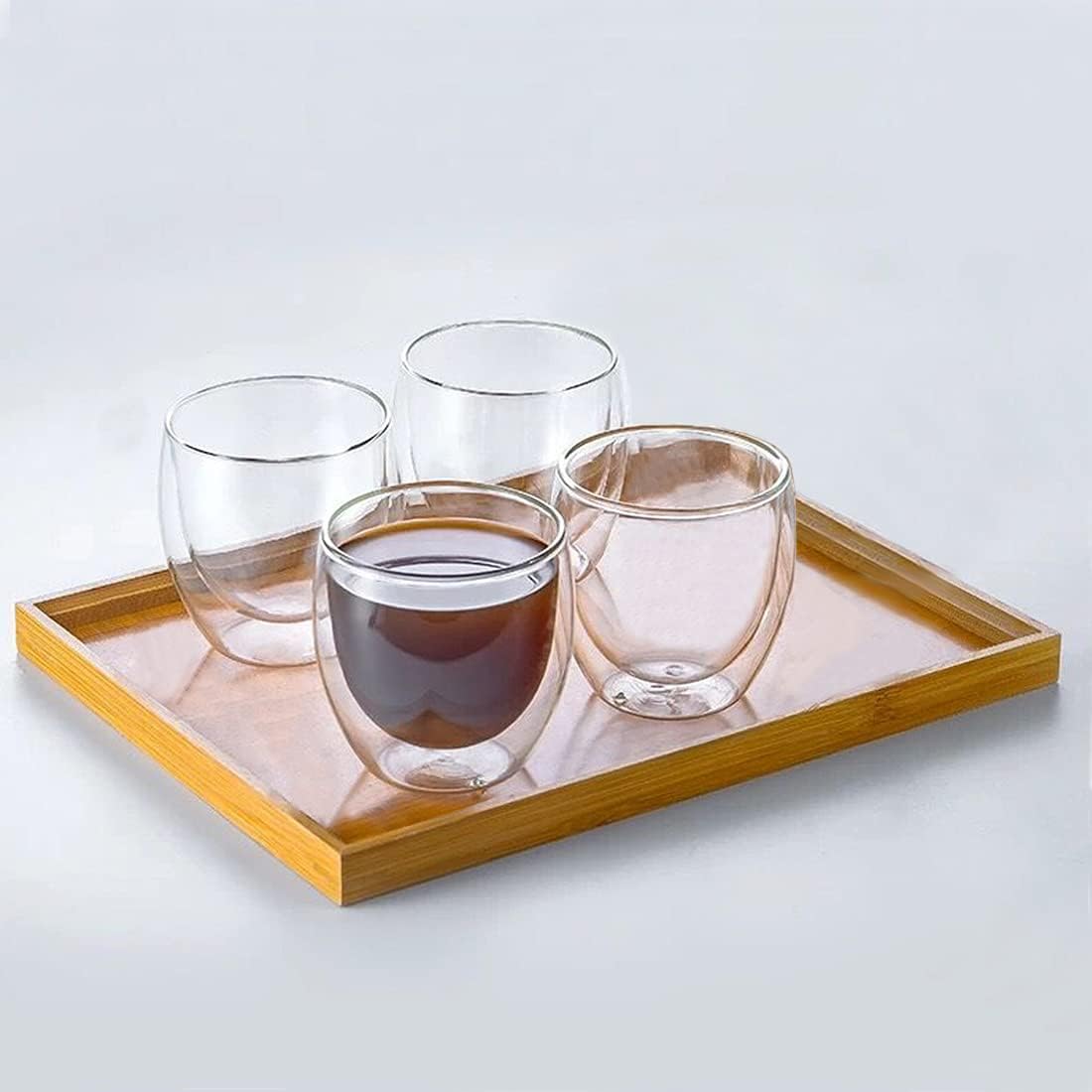 Double wall glass small  250 ml .Drinking Glasses for Water, Soda, Juice, Milk, Tea, Coffee, Cappuccino, Latte, Espresso, Americano, Coke, Beer, Spirits, Cocktails Glass.borosilicate glass tea coffee