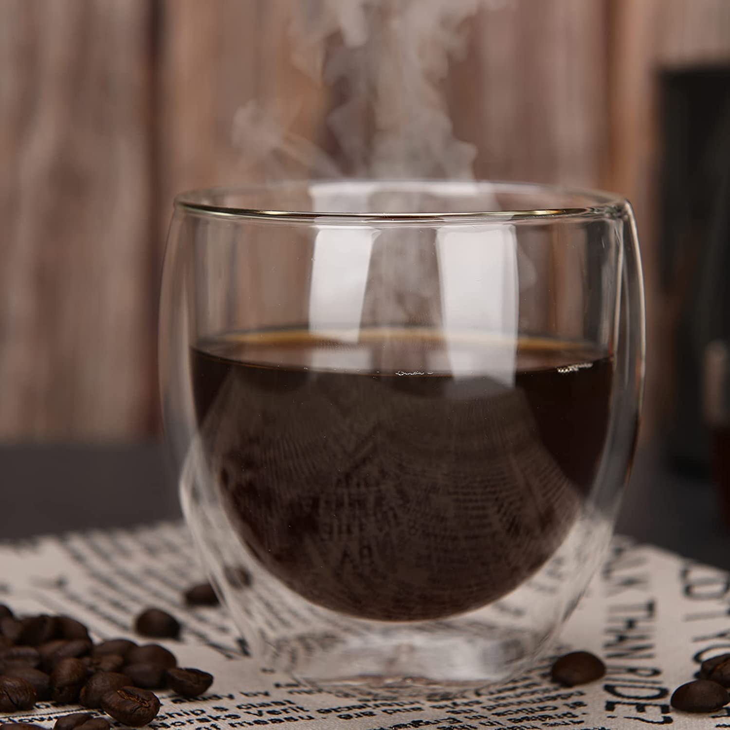 Double wall glass small  250 ml .Drinking Glasses for Water, Soda, Juice, Milk, Tea, Coffee, Cappuccino, Latte, Espresso, Americano, Coke, Beer, Spirits, Cocktails Glass.borosilicate glass tea coffee