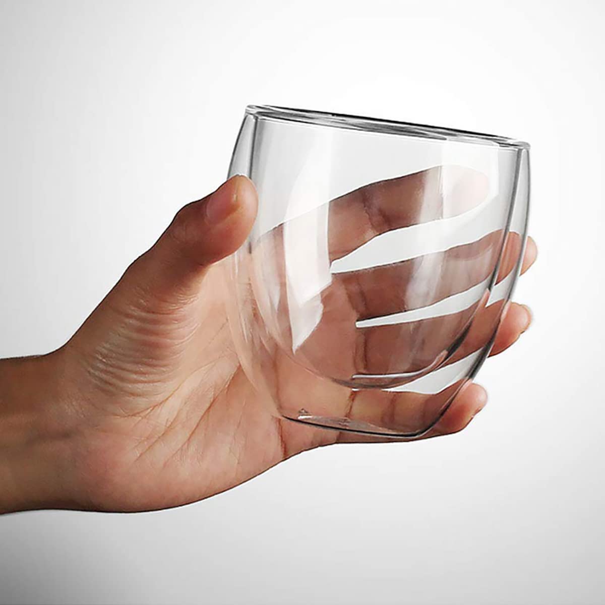 Double wall glass small  250 ml .Drinking Glasses for Water, Soda, Juice, Milk, Tea, Coffee, Cappuccino, Latte, Espresso, Americano, Coke, Beer, Spirits, Cocktails Glass.borosilicate glass tea coffee