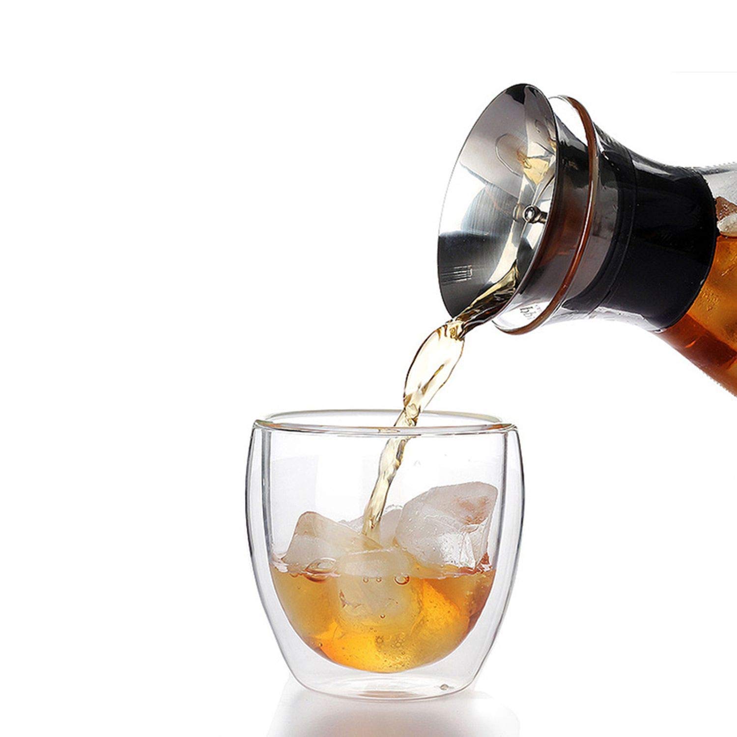 Double wall glass small  250 ml .Drinking Glasses for Water, Soda, Juice, Milk, Tea, Coffee, Cappuccino, Latte, Espresso, Americano, Coke, Beer, Spirits, Cocktails Glass.borosilicate glass tea coffee