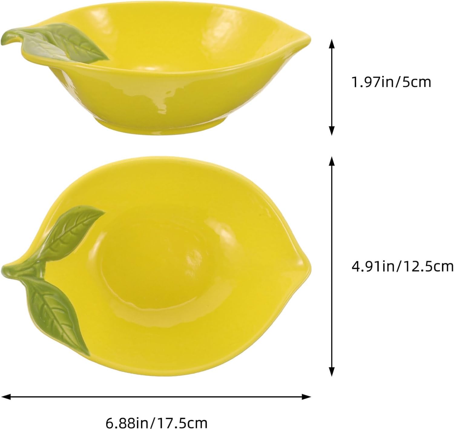 Lemon Ceramic Plate, Fruit Shape Bowl Ceramic Foods Platter Salad Pasta Bowls Serving Container Cereal Bowls for Snacks Dessert Salad Rice Cake Pudding Candy B