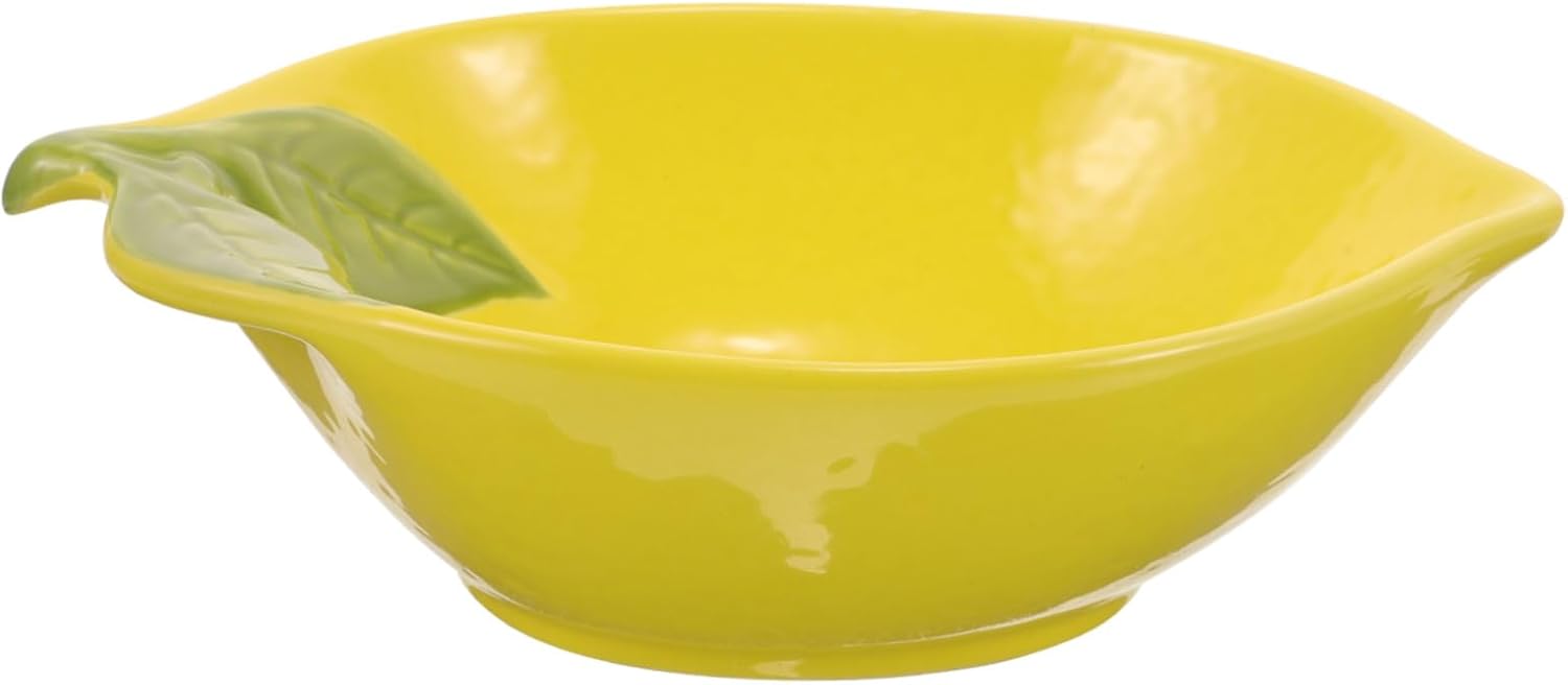 Lemon Ceramic Plate, Fruit Shape Bowl Ceramic Foods Platter Salad Pasta Bowls Serving Container Cereal Bowls for Snacks Dessert Salad Rice Cake Pudding Candy B