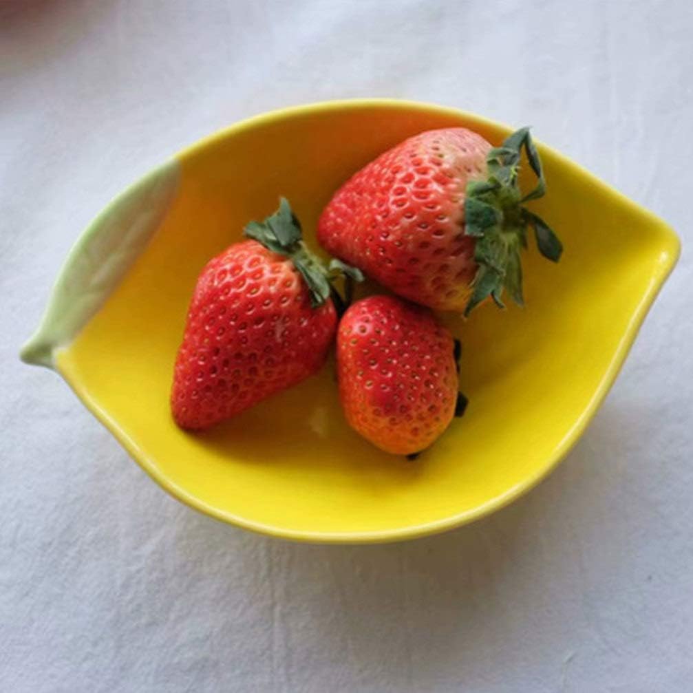 Lemon Ceramic Plate, Fruit Shape Bowl Ceramic Foods Platter Salad Pasta Bowls Serving Container Cereal Bowls for Snacks Dessert Salad Rice Cake Pudding Candy B