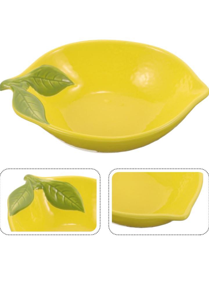 Lemon Ceramic Plate, Fruit Shape Bowl Ceramic Foods Platter Salad Pasta Bowls Serving Container Cereal Bowls for Snacks Dessert Salad Rice Cake Pudding Candy B