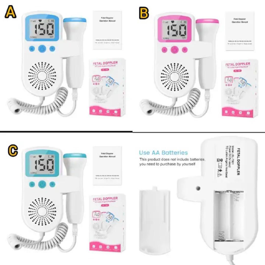 FETAL DOPPLER, INTENDED TO DETECT FETAL HEARTBEATS. PORTABLE FETAL DOPPLER MACHINE FOR PREGNANCY - ACCURATE BABY HEART RATE MONITOR BABY HEART BEAT