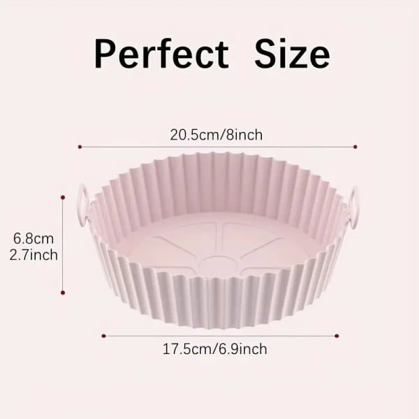 1pc 20CM Reusable Silicone Baking Tray Round Durable Silicone Material Oven Guard Air Fryer Liner Mold Pot Insulation Mat Tool