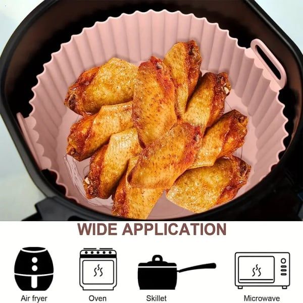 1pc 20CM Reusable Silicone Baking Tray Round Durable Silicone Material Oven Guard Air Fryer Liner Mold Pot Insulation Mat Tool