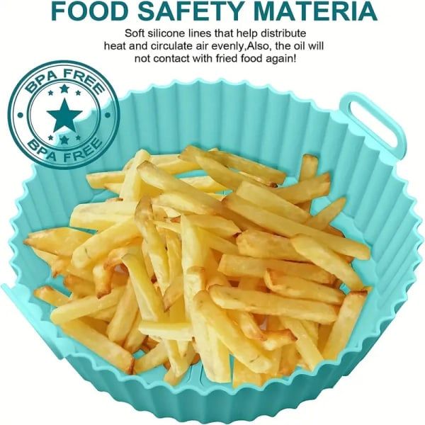1pc 20CM Reusable Silicone Baking Tray Round Durable Silicone Material Oven Guard Air Fryer Liner Mold Pot Insulation Mat Tool