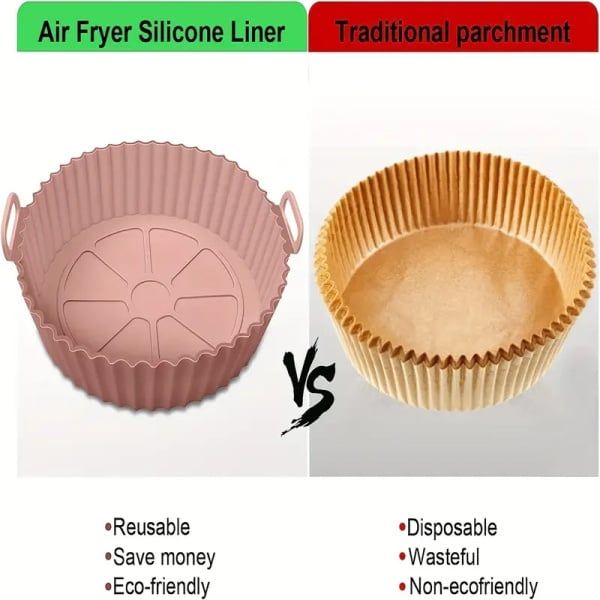 1pc 20CM Reusable Silicone Baking Tray Round Durable Silicone Material Oven Guard Air Fryer Liner Mold Pot Insulation Mat Tool