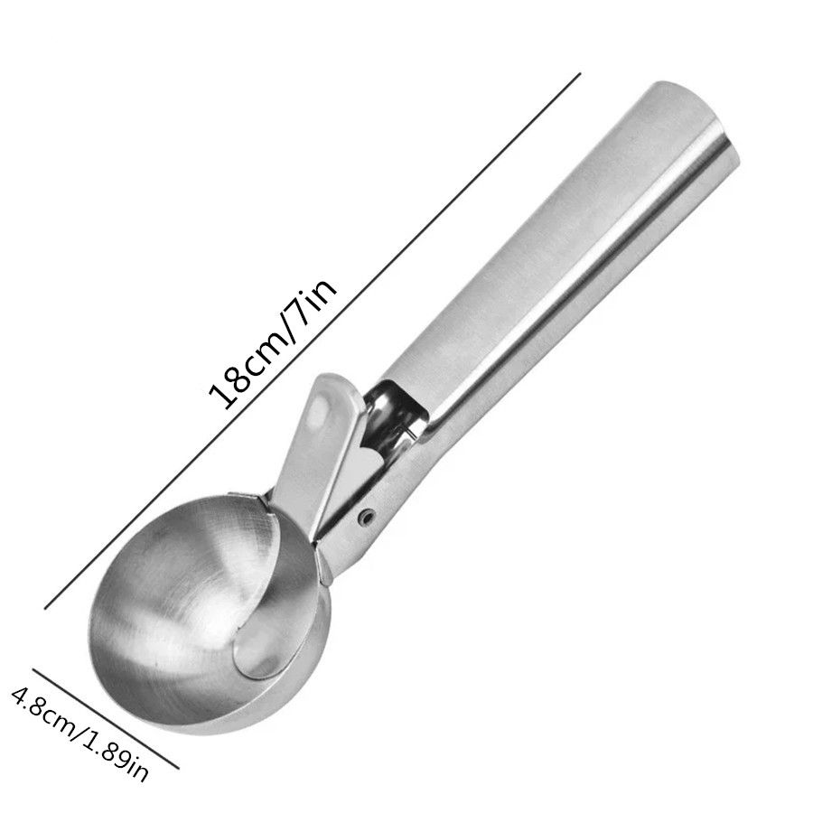Stainless Steel Dual-purpose Ice Cream Scoop Ice Cream Scooper Multifunctional Fruit Scoop Kitchen Supplies
