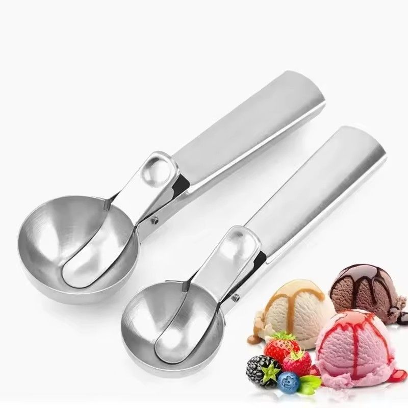 Stainless Steel Dual-purpose Ice Cream Scoop Ice Cream Scooper Multifunctional Fruit Scoop Kitchen Supplies