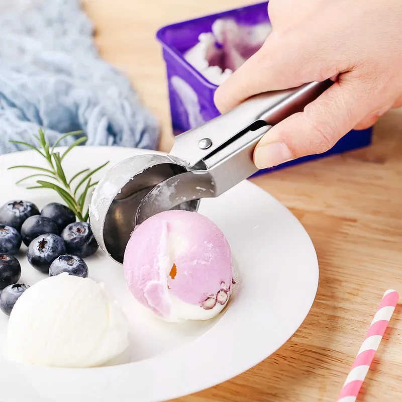 Stainless Steel Dual-purpose Ice Cream Scoop Ice Cream Scooper Multifunctional Fruit Scoop Kitchen Supplies