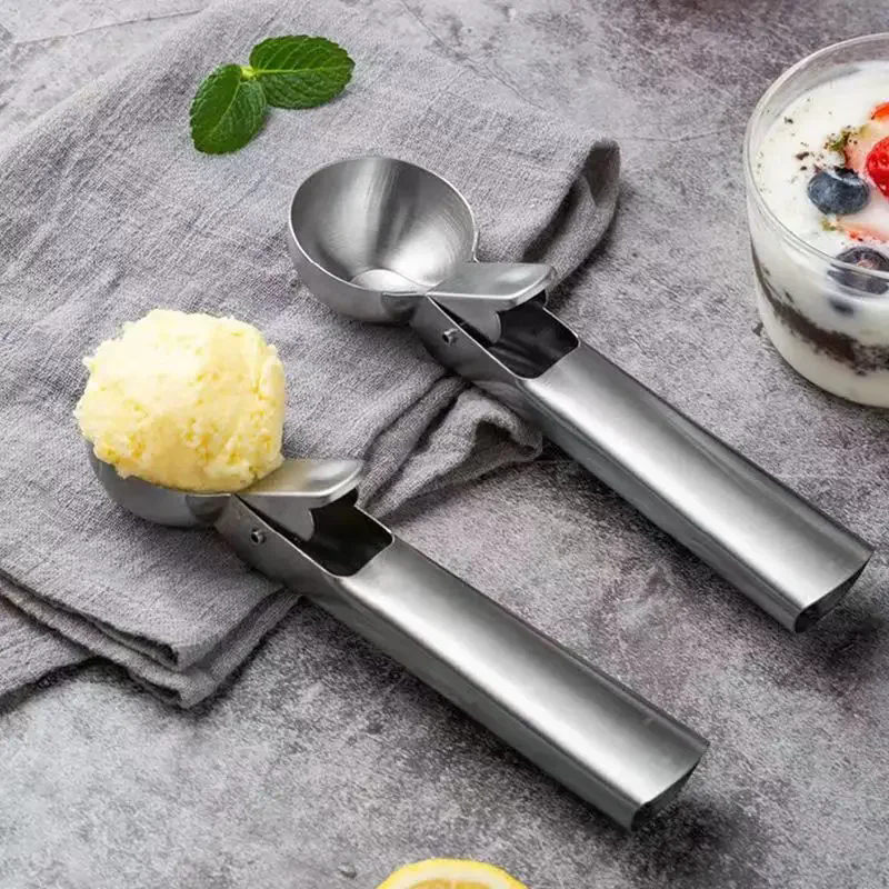 Stainless Steel Dual-purpose Ice Cream Scoop Ice Cream Scooper Multifunctional Fruit Scoop Kitchen Supplies
