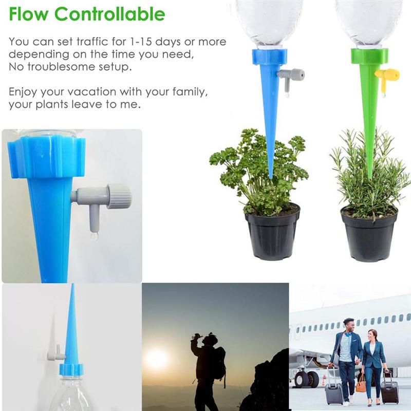 6PCS Auto Drip Irrigation Watering System Dripper Spike Kits Garden Household Plant Flower Automatic Waterer Tools