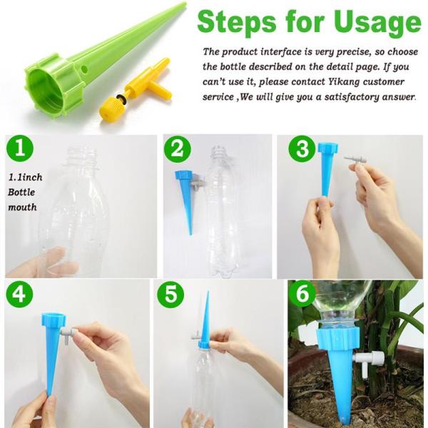 6PCS Auto Drip Irrigation Watering System Dripper Spike Kits Garden Household Plant Flower Automatic Waterer Tools