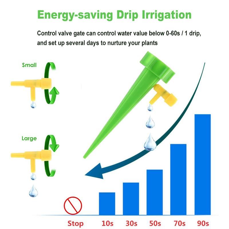 6PCS Auto Drip Irrigation Watering System Dripper Spike Kits Garden Household Plant Flower Automatic Waterer Tools