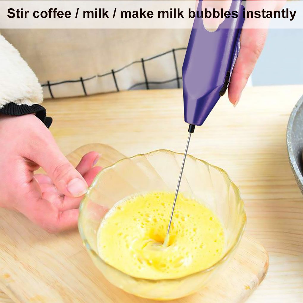 1pc Milk Drink Coffee Whisk Mixer Electric Egg Beater Frother Foamer Mini Handle Stirrer Practical Kitchen Cooking Tool（Random Color）