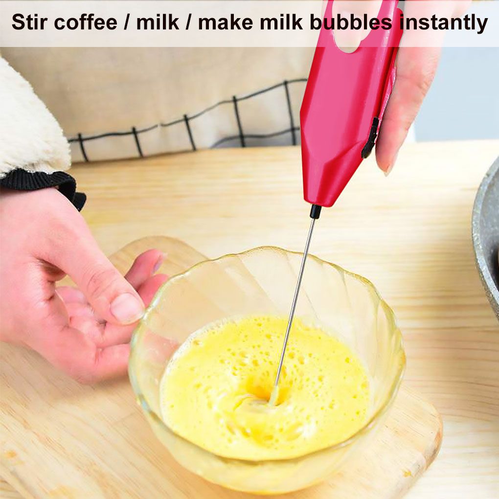 1pc Milk Drink Coffee Whisk Mixer Electric Egg Beater Frother Foamer Mini Handle Stirrer Practical Kitchen Cooking Tool（Random Color）